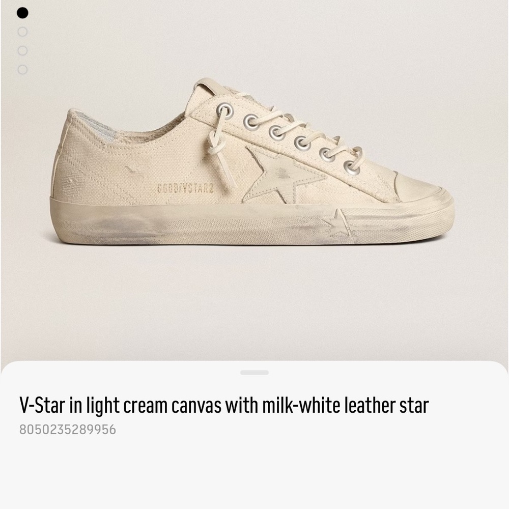 Golden Goose V-Star Cream Canvas Sneakers